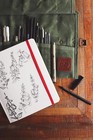 Compact Waxed Canvas Paint Brush Holder - Portable Art Bag For Painting   Drawin