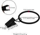 Extra Large Curtain Rings With Clips 10 Pack 2 5 Inch Xl Rustproof Strong Metal
