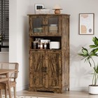 50  Kitchen Storage Cabinet Pantry Cupboard With 4 Doors   Adjustable Shelves