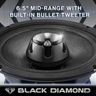 Black Diamond 2x 6 5    2x 6x9  Mid-range Loudspeaker W  Built-in Bullet Tweeter