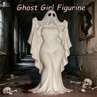 Ghost Girl Figurine 3d Printed Curvy Gothic Mini Statue 2 Inch White