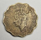 1943 British India One 1 Anna - Indian Coin - Nickel Brass Coin - British Empire