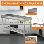 48  X 24  Stainless Steel Commercial Kitchen Prep Work Table With Backsplash