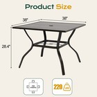 38  Square Metal Patio Table Outdoor Dining Table With 1 6 - 2  Umbrella Hole