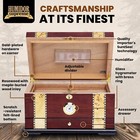Solana Desktop Cigar Humidor  Rosewood W  Maple-burled Wood Inlay  Spanish Cedar