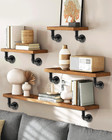 Shelf Bracket  12 Pack Heavy Duty Floating Shelf Brackets  Industrial Pipe Wall 