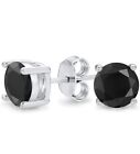 3 Pack 925 Sterling Silver Black Onyx Cubic Zirconia Stud Earrings Set Men Women