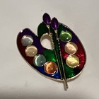 Paint Palette Brooch Enamel Artist Colorful Pin