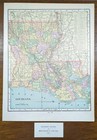 Vintage 1902 Louisiana Map 11 x14  Old Antique Original New Orleans Kenner La