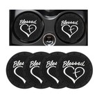 Dickno 4pcs Car Cup Holder Coaster  2 76 Inch Blessed Cross And 4 Pcs Black
