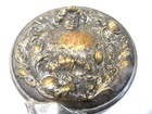Antique Art Nouveau Silver Plate Repousse Maiden   Floral Vanity Hand Mirror