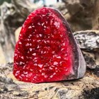 300g  Large Aura Red Geode Phantom Cluster Mineral Specimen Titanium Rock Quartz