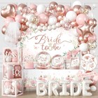 330pcs Bridal Shower Decorations Set  Serves 25 - Elegant Bride To Be Party Supp