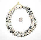 Antique Black   White Venetian Scratch Trade Beads 11mm Ethiopia African Round