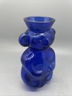 Vintage Cobalt Blue Koala Bear Glass Bottle Vase 6 