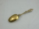 Antique 800 Silver - Gilt Serving Spoon Germany Hanau  lower Than Sterling 