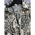 Umgee Usa Women Black Cream Paisley Floral Babydoll Blouse Top R0592 Small