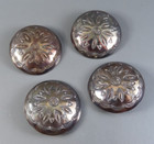 Vtg Navajo Sterling Silver Large Domed Stamped Shank Buttons 1-3 8  Wide