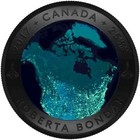 2017  25 A View Of Canada From Space - Glow In The Dark Pure Silver Convex Coin