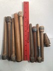 Bobbins Spools Wood Industrial Style 3 -10  Spindles Vtg Wooden Quills Lot-10 