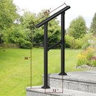 2 Pack Hand Rails For Outdoor Steps Heavy Duty Metal Step Handrail For Safety