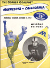 1952 Minnesota Gophers Vs California Memorial Stadium College Football Program