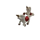 Lot Of 3 Vintage Flambro Hand Painted Unicorn Figurines Red White