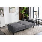 Modern Linen Fabric Futon Sofa Bed  Gray  76 3 Inch