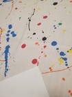 Awesome Rare Vintage Mid Century Retro 80s Manes Rainbow Splatter Fabric  Look
