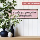 Peace Quote Pink Metal Sign Distressed Vintage Rustic Home Wall Decor Plaque