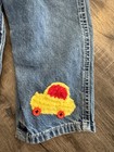 Oshkosh B gosh Vintage Baby 4t Denim Bib Jean Overalls Chenille Applique Boy