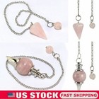 Natural Quartz Gemstone Pendulum Divination Dowsing Reiki Ball Pendant Gift Usa