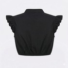 New Small Black Ruffle Sleeve Dirndl Undershirt Top Oktoberfest V Neck Blouse