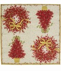 New Caspari Holiday Pepperberry Cocktail Napkins Red Cream  2  20 Pk