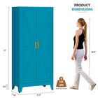71  metal Armoire Wardrobe Closet  Bedroom Armoire With Adjustable Shelves