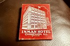 Inman Hotel  Champaign  Il  Vintage Full Front Struck Matchbook