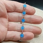 Antique French Souvenir Bracelet Blue Enamel Petite Sz 6 5 Paris Monument Medals