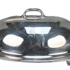 Vintage Silver Plate Serving Dish With  l  Monogram Domed Lid