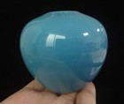 Old Chinese Sky Blue Porcelain Brush Washer Apple Water Pot  qianlong  Mark