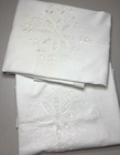 Morocco Embroidered Pillow Shams Set Of 2 Boho Elegant New Old Stock White Vtg