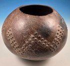 Authentic Zulu Ukhamba Beer Pot Vessel Clay Pottery South Africa Zig-zag Bumps