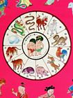 Vintage Chinese Zodiac Horoscope Poster Hong Kong 17 25  X 23 25  Hot Pink