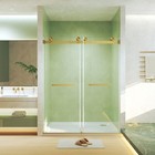 Frameless Double Sliding Shower Door 44-48 w X 74 h Brushed Gold