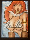 Red Sonja Busty Sketch Card Original Art Chris Mcjunkin New Sexy Hot    
