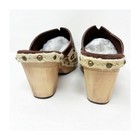 Paris Blues Shoes Clogs Mules Size 9  Brown White Leather Floral Freda Vintage