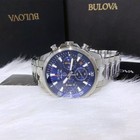 Men New Bulova Classic Blue Marine Star Stainless Steel 96b256 Watch  43mm 