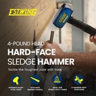 Estwing 4 Pound Head Hard Face Sledge Hammer With 16 Inch Fiberglass Handle
