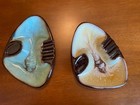 Vtg 70s Glazed Ashtray Lot X 2 Cool   Clean         free Shipping