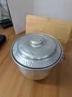 Vintage Made In Italy Hammered Aluminum Ice Bucket 
