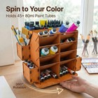 Rotating Paint Tube Organizer 360 Degree Wooden Art Supply Storage F Oil Acrylic